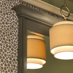 Framed Mirror with Angled Crown - Bathroom Mirrors