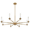 Jasmine 8-Light Chandelier, Matte Black, Warm Brass