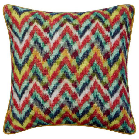 Throw Pillow Covers 24" x 24" Pillowcase Yellow Burlap Modern - Chevron Palette