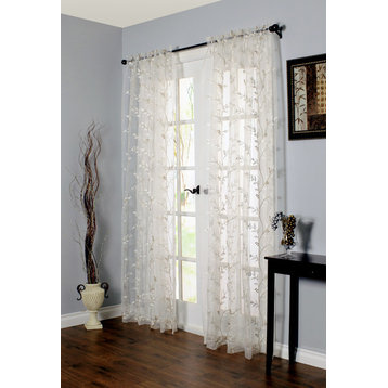 Venice Rod Pocket Curtain Panel 54 x 95 in White