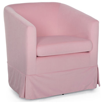 ATEUS Swivel Chair Rotation Flannelette Fabric, Pink