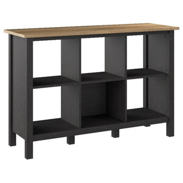 Mayfield 6 Cube Bookcase in Vintage Black and Reclaimed Pine - Engineered Wood