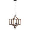 Andreas 3 Light Chandelier, Antique Wood