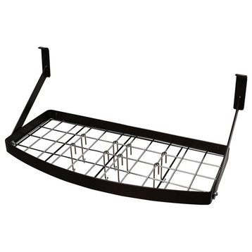 Wall Mount Square Grid Pot Pan Rack With 8 Hooks