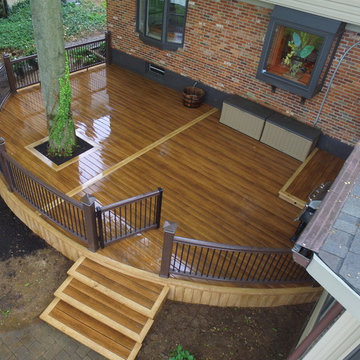Curved Deck-Composite Rails with Lights