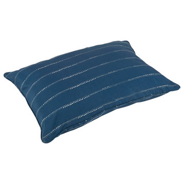 Outdoor Corded Floor Pillow Single 26, Hx35, Wx6, D, Carlo Oxford Navy