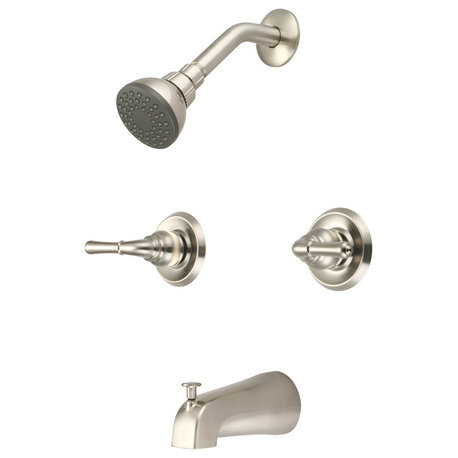 Elite Two Handle Tub Shower Set, Pvd Brushed Nickel