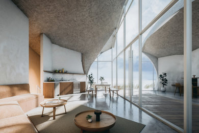 Living room - coastal living room idea in New York