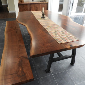 Live Edge Walnut Table & Bench