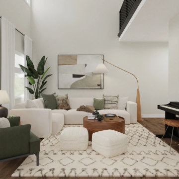 Earth Tone Living Room with Piano