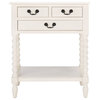 Thelma 3 Drawer Console Table, Distressed White