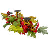 28" Yellow Sunflower and Red Leaves Fall Harvest Candle Holder