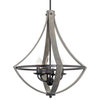 Kira Home Laguna 26" Rustic Foyer Chandelier, Wood Style Metal Frame, Accents