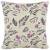 18" Decorative Pillow Polyester Insert, Debris Floral Purple Tan