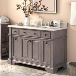 48 inch Rustic Single Sink Bathroom Vanity Marble Top - Bathroom Vanities And Sink Consoles