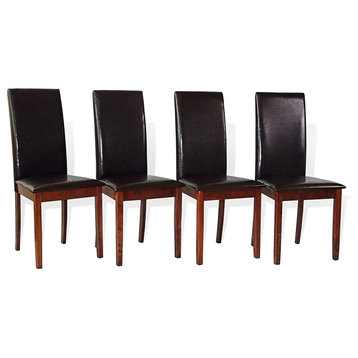 Fallabella Wooden Chairs, Set of 4, Medium Brown