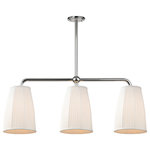 Hudson Valley Lighting - Malden, 3 Light, Island, Polished Nickel Finish, White Fabric - Our Malden family's all about the shade and the shape. The shades are large with a unique gentle curve. Their delicate pleats contrast with weighty tubing for the rest of the fixture.