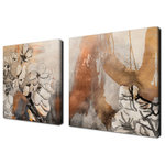 Ready2HangArt - Ready2hangart Alexis Bueno 'Painted Petals X' 2-piece Canvas Wall Art - The 'Painted Petals X' 2-piece canvas art set depicts bold bordered undertone blossoms with strokes of color enhancing its understated beauty. This canvas features a modern floral and still life style and is gallery-wrapped for a look that will be cohesive with your home decor.