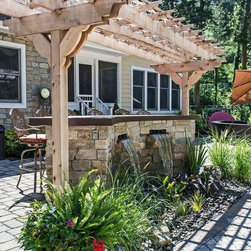 Pergola/Outdoor Bar with Water Feature: - Pergolas