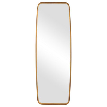 60" Full Length Metal Frame Contemporary Mirror, Gold