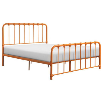 Lexicon Bethany Queen Metal Platform Bed in Orange