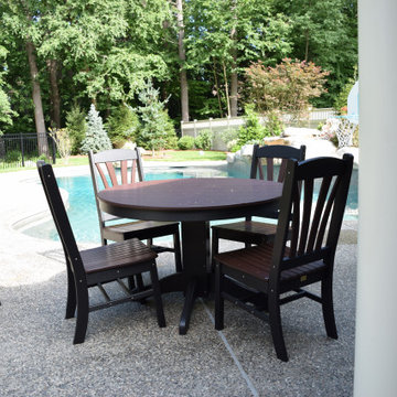 Custom Hip Roof Pool House & Polywood Dining Set