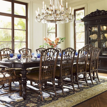 Royal Kahala Eleven-Piece Islands Edge Dining Table & Pacific Rim Chairs Set