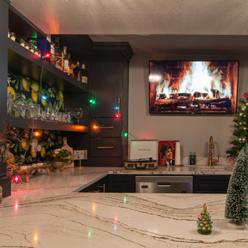 Basement Utilizing Open Space to Shoot Pool and Watch Favorite Sports Team