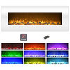 50" Wall Mounted Fireplace Adjustable Heat, Color-Changing LED Flames