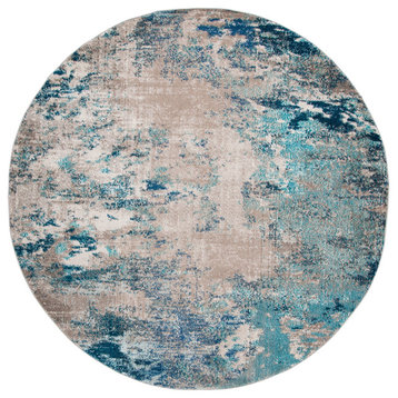 Safavieh Madison Mad440M Organic and Abstract Rug, Blue and Gray, 10'0"x10'0" Round