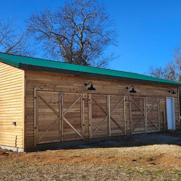 Garage | Custom Cedar-Clad Three Bay Garage | Santa Fe, TN