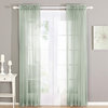 Solid Voile Curtain Set, Aqua Gray, 56"x96"