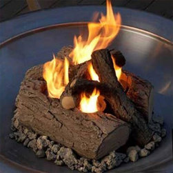 Real Flame 2-Can Outdoor Log Set in Oak - Fire Pit Accessories