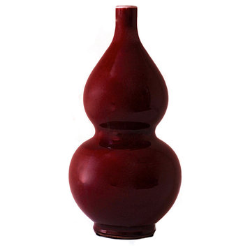 Oxblood Double Bump Vase