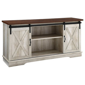 52 Modern Farmhouse Tv Stand With Sliding Barndoors White Oak