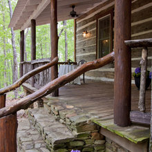 Exterior log ideas for stone work