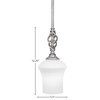 Elegante Mini Pendant, 5" Zilo White Linen Glass