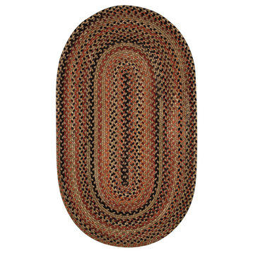 Manchester Braided Oval Rug, Brown Hues, 2'3"x4'