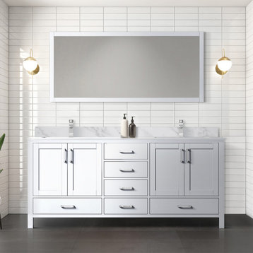 Jacques Bath Vanity, White, 72, No Top, Vanity Only