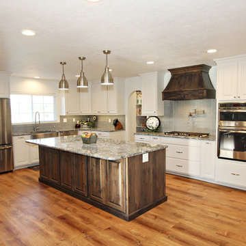 White Painted Kitchen Cabinets with Knotty Alder, Twin Falls ID