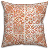 Peach Tile Pattern Pillow 18x18 Spun Poly Pillow