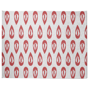 Ikat Tears Chenille Rug, Red, 8'x10'
