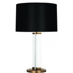 Robert Abbey - Robert Abbey 472B Fineas - 28.75" One Light Table Lamp - Shade Included: TRUE  Cord Color: Silver  Base Dimension: 8 x 0.75Fineas 28.75" One Light Table Lamp Clear/Aged Brass Black Painted Opaque Parchment/White Shade *UL Approved: YES *Energy Star Qualified: n/a  *ADA Certified: n/a  *Number of Lights: Lamp: 1-*Wattage:150w E26 Medium Base bulb(s) *Bulb Included:No *Bulb Type:E26 Medium Base *Finish Type:Clear/Aged Brass