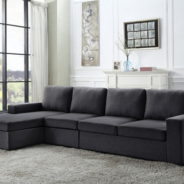 Dunlin 120.5" Linen Reversible Modular Sectional Sofa Chaise