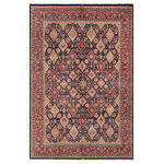 Bareens Designer Rugs - Antique Vegetable Dyed Sultanabad Blue Wool Rug - 8'3'' x 10'6'' - Designed with mesmerizing intricacy and gorgeous color palette, this hand-knotted masterpiece demonstrates the beauty and electrifying thrill of Pak Persian art. These meticulously hand-knotted Pak-Persian rug is made with pure wool and features breathtaking traditional, transitional, and tribal designs in bold luxurious color pallets. Known for their intricate designs these rugs are a reproduction of Persian rugs, made in Pakistan with unique Mughal designs. Made by master weavers using the same Persian texture, design and dying technique, we wanted to produce the most significant manifestation of Persian art, life, and culture. This rug is most famous for its exceptional quality, incredible designs, patterns, and vibrant rich color. Pak-Persian rugs made with Persian weave with high knot counts, which enables the high intricacy and detail found in the patterns are also referred to as "State of art", each color adds a rich beautiful detail in the artwork of this rug. The design, color, and beautiful chromatic composition with a vibrant sheen with intricate designs, exude beauty, elegance, and quality make this rug a masterpiece of its own.