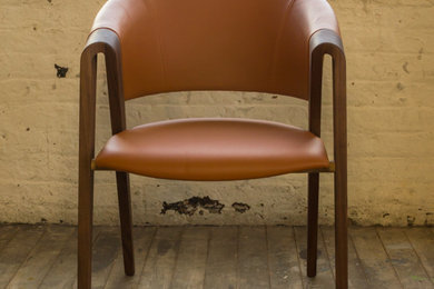Portofino Solid Walnut & Leather Designer Chairs