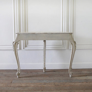 Early 20th Century French Carved Console Table with Marble Top