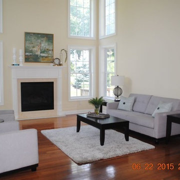 Staging an empty house: Living room, Family Room, and Master Bedroom
