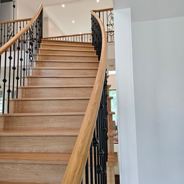 Project #120 | White Oak Staircase with Iron Balusters