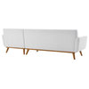 Engage Right-Facing Upholstered Fabric Sectional Sofa, White
